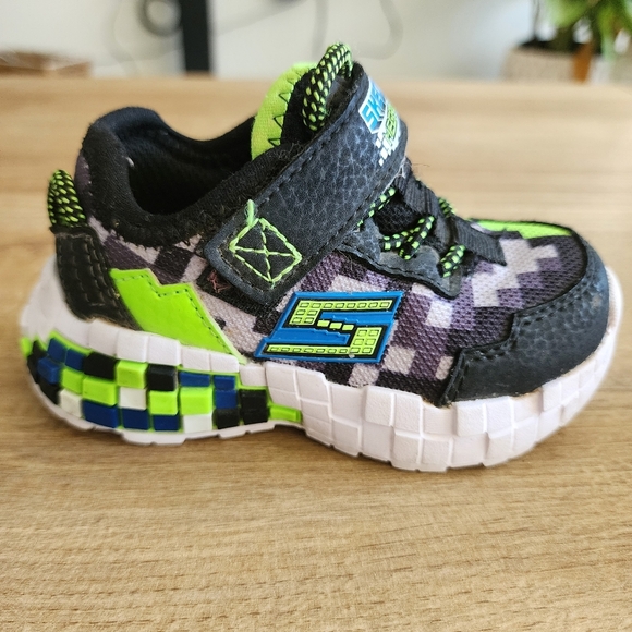 Skechers Mega Craft Minecraft Boys Size 5 Sneakers Blocky Chunky Shoes Toddler - Picture 4 of 10